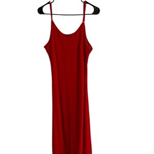 New Long Casual Red Sleeveless Dress